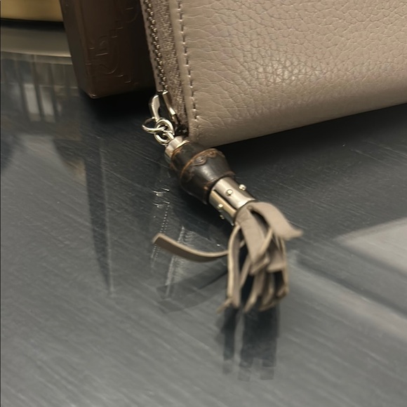 Gucci Gray Leather Bamboo Tassel Zip Around Long Wallet - Picture 3 of 13